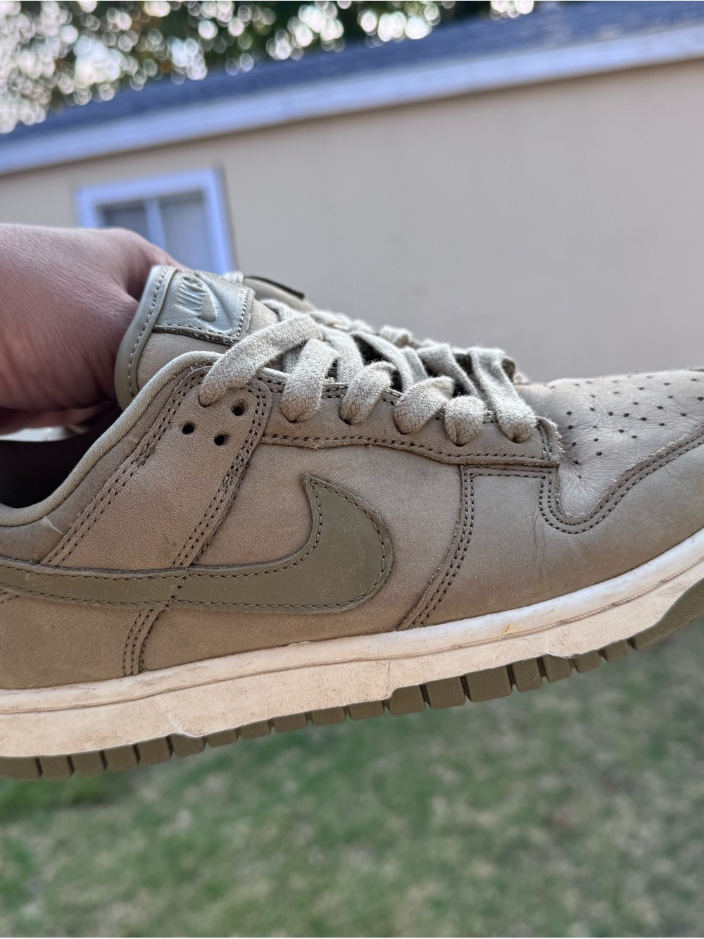 Nike Men’s Suede Low-Top Sneakers in Taupe